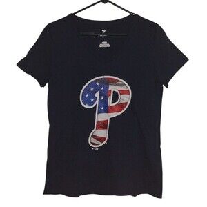 Philadelphia Phillies MLB Women's T-shirt Sleeve V Neck Size Medium